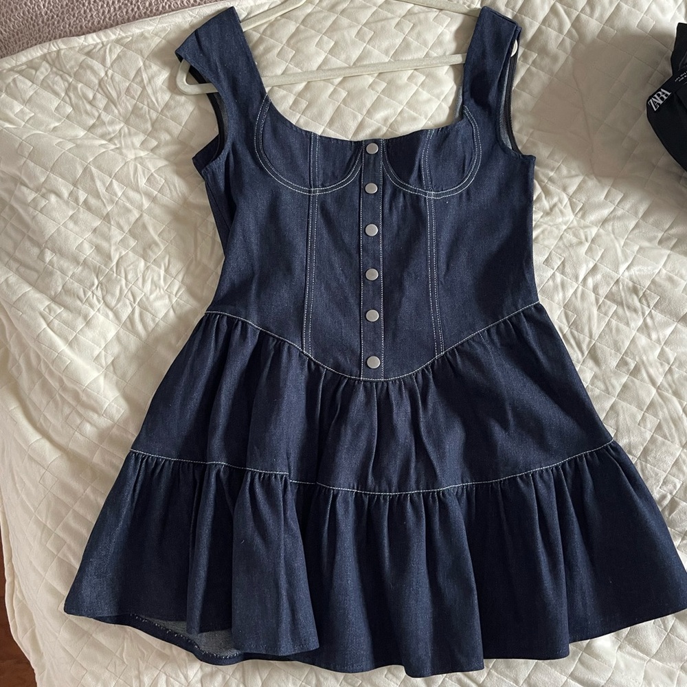 Peppermayo Isabella Denim Bustier Corset Style Dress M